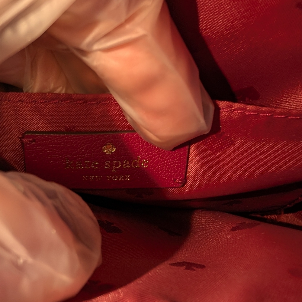 Kate Spade Dark Raspberry Tippy Leather Handbag - Picture 9 of 11